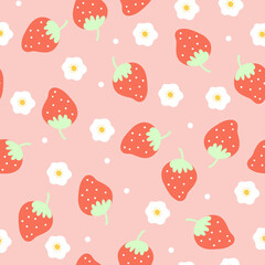 Sweet Strawberry and Flower Pattern