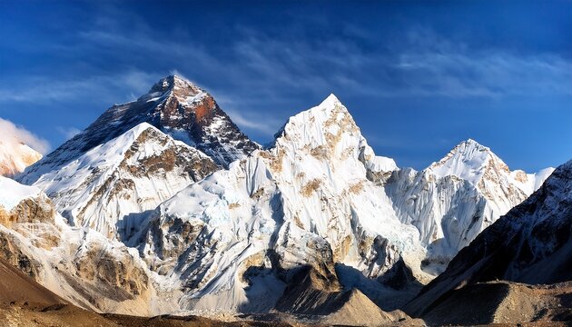Mount Everest And Lhotse Nepal Himalayas Mountains