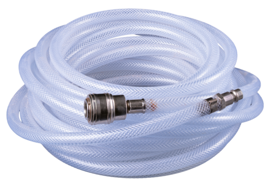 Pressure hose for compressed air on an isolated background.