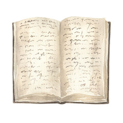 Watercolor vintage book illustrations. Retro, antique, cozy journal, book, notepad, scrapbook. Perfect for posters, mugs, textiles, tote bags, stickers, postcards, invitations