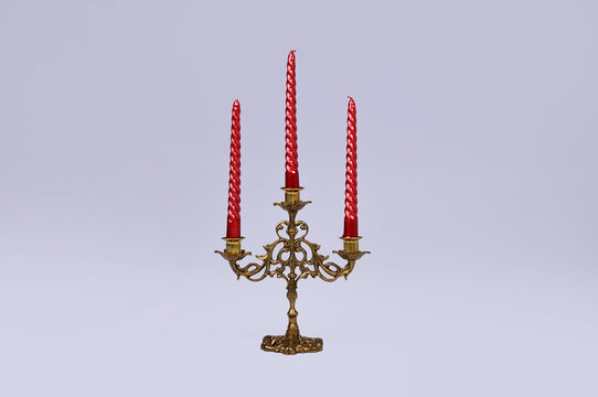 candelabro de bronze para velas 