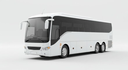 Luxury coach bus displayed on clean white background.