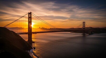 Fototapeta premium Golden Gate Bridge Sunrise.