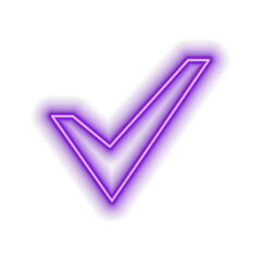 Brand icon. neon style.stroke style for confirmation buttons, form success, step completion, verified input and positive navigation tips
