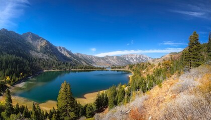 Silver Lake Flat Reservoir Views Of Fresh Water Lake And Surrounding Mountains Above Tibble Fork Up American Fork Canyon Wasatch Mountains Utah Usa