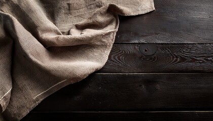 Background With Old Fabric On Black Table