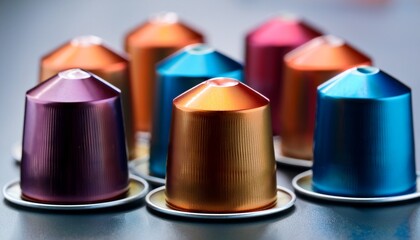 Closeup Of Colored Espresso Capsules