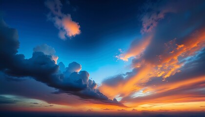 Sunset Sky Clouds Orange And Blue