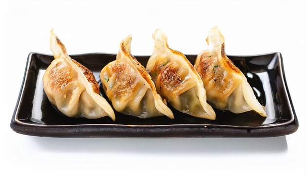 Portion Of Oriental Japanese Isolated Gyozas