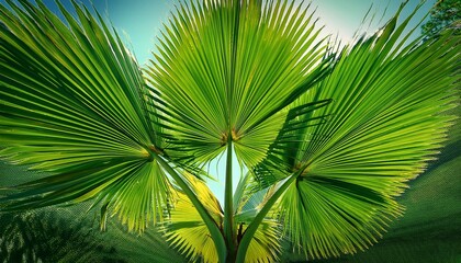Close Up Of Vibrant Tropical Palm Frond
