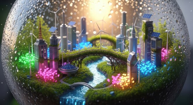 Sustainable City Globe Concept