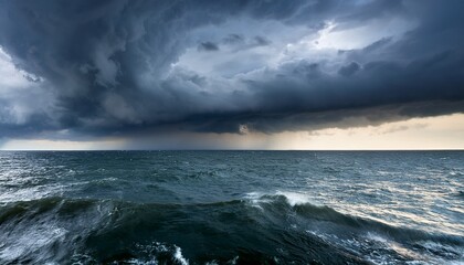 Incoming Storm Clouds Over Choppy Water