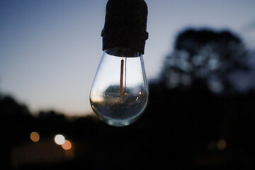 Lights out under a night sky.