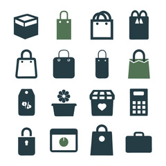 Collection of stylized shopping icons for web and design