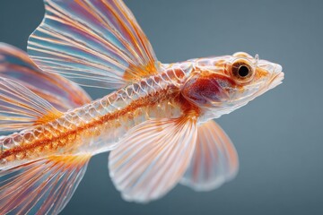 Fototapeta premium Vibrant Fish Underwater with Bubbles