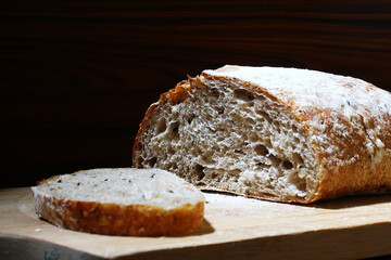 Slice of whole wheatl bread. Brazilian breakfast.
