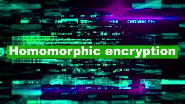 Homomorphic encryption tech words HiTech Backgrounds 05