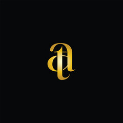 Creative letter at or ta vector logo design for luxury, fashion, jewelry, boutique