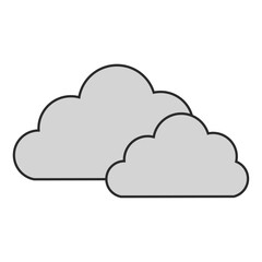 曇り、雲、雨雲、天気のイラスト（カラー）