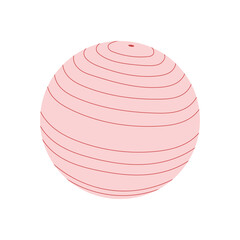 Exercise ball for gym and home workout. Flat vector illustration isolated on white background.