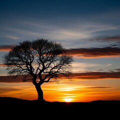 Sunset Silhouette of a Tree.