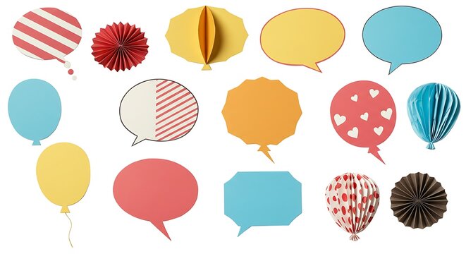 Colorful speech bubble collection isolated on white background for communication concepts