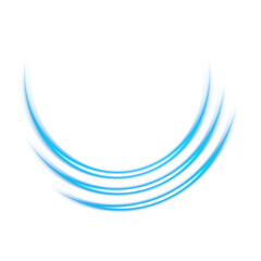 Blue glowing circular brush strokes on transparent background
