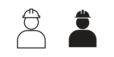 User helmet safety icon for web designs. outline and clipart icons set