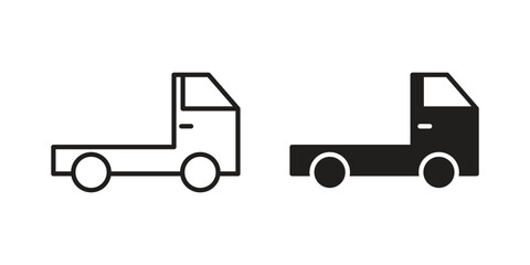 Truck container empty icon for web designs. outline and clipart icons set
