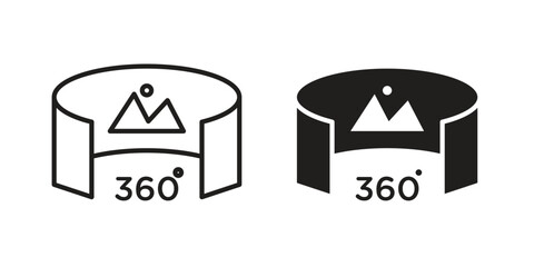 Tour virtual icon for web designs. outline and clipart icons set