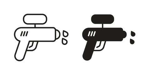 Squirt gun icon for web designs. outline and clipart icons set
