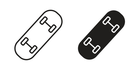 Skateboard icon for web designs. outline and clipart icons set