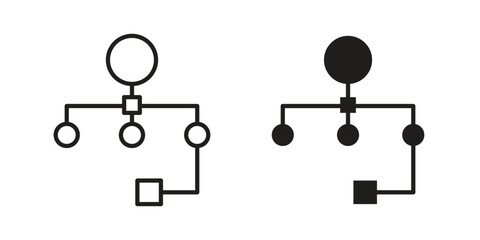 Sitemap icon for web designs. outline and clipart icons set