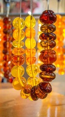 Amber necklaces, various shades