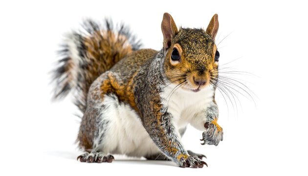 Grey squirrel in profile, looking forward - Powered by Adobe