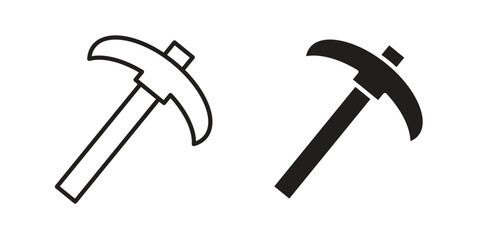 Pickaxe icon for web designs. outline and clipart icons set