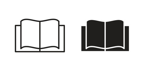 open book icon for web designs. outline and clipart icons set