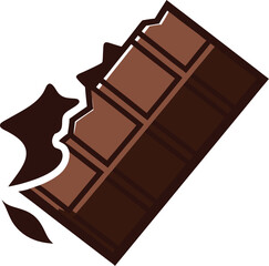 Bitten chocolate bar isolated on white background