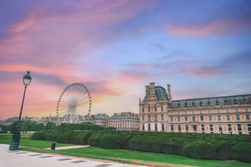 Paris, France, August 16, 2025. Roue de Paris, Paris, France, a view of French architecture.