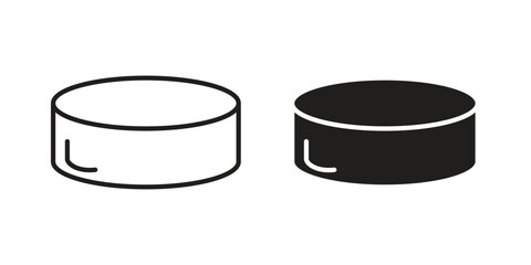 Hockey puck icon for web designs. outline and clipart icons set