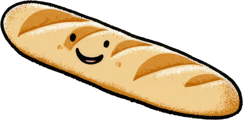 Smiling Bread Loaf - A Delicious and Happy Food Item.