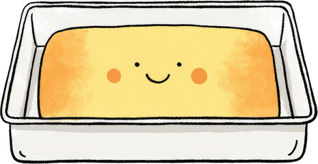 Cute food smiling in a white tray.