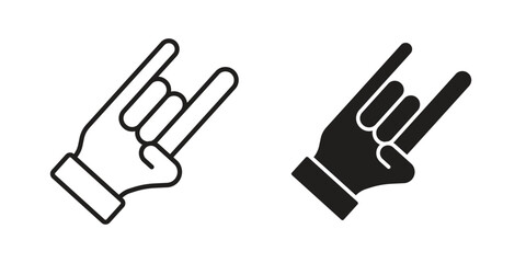 Hand Horns icon for web designs. outline and clipart icons set