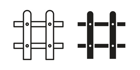 Fence icon for web designs. outline and clipart icons set
