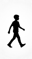 Obraz premium Silhouette of a Child Walking.