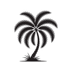 Obraz premium Black palm tree vector isolated on white background