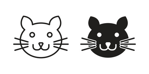 Cat icon for web designs. outline and clipart icons set