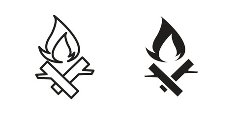 Campfire icon for web designs. outline and clipart icons set