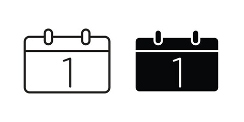 Calendar day icon for web designs. outline and clipart icons set