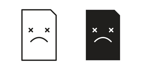 Broken Image icon for web designs. outline and clipart icons set